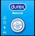 Preservativos Durex Natural Comfort. Cajas de 3 unidades.